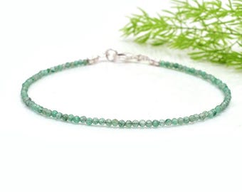 Green Aventurine Bracelet Minimal Anklet-Natural Stone Dainty Anklet- Healing Crystal Delicate Spiritual Protection Gift