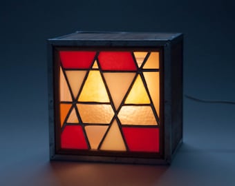 Stained Glass Accent Lamp, Night Light, Table Lamp, Wall Art