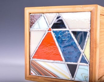 Stained Glass Accent Lamp, Night Light, Table Lamp, Wall Art