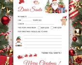 Lettre au Père Noël imprimable liste de souhaits cadeaux enfants