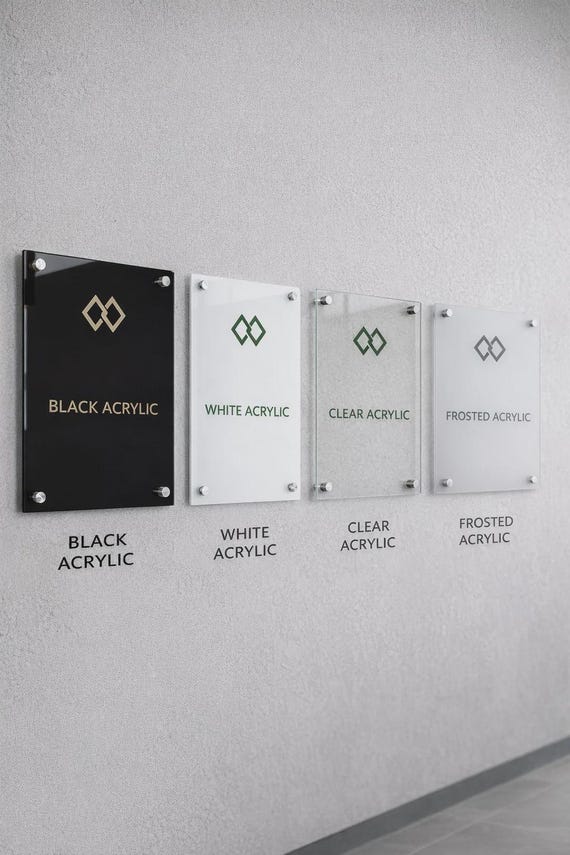 Acrylic Office Sign | Custom Name Plate | Personalized Acrylic Logo Signage