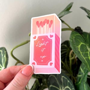 Light It Up Matchbox Sticker | Crescent City Inspired Bookish Sticker | Fantasy Romance Reader Gift | Rainbow Holographic Kindle Decal
