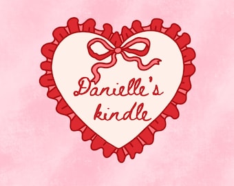 Personalized Name Heart Kindle Sticker, Custom Journal Decal