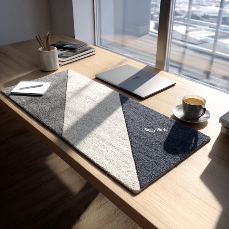 Monochrome Keyboard Rug | Handmade Tufted Desk Mat | 100% New Zealand ...