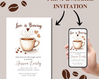 Love is Brewing Bridal Shower Invitation Coffee Bridal Shower Invitation Coffee Themed Bridal Shower Love Is Brewing Bridal Shower Decor
