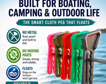 Prendedores de roupa para velejar, navegar e acampar – Flutuantes, resistentes a tempestades e à ferrugem para veleiros, lanchas, autocaravanas e veículos recreativos.