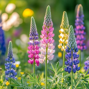 Vibrant Mixed Color Lupin Seeds – Tall Spikes for Cottage Garden Charm, Easy to Grow Perennials