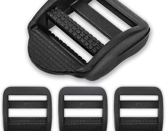 4pcs -  1" Heavy Duty POM Ladder Lock Buckles – Black Tension Sliders for DIY Projects