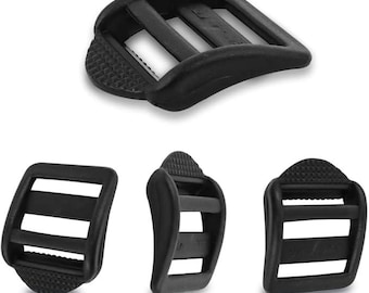 4 Pcs 1" Plastic Ladder Lock Buckles – Heavy Duty Strap Adjusters for Backpacks