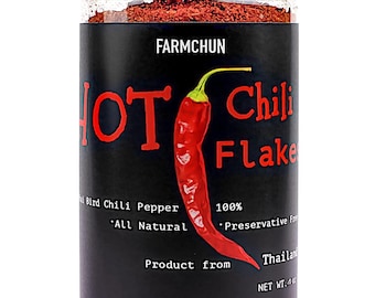 Thai Bird Chili Flakes, All Natural, Preservative Free, 4oz (Thailand)