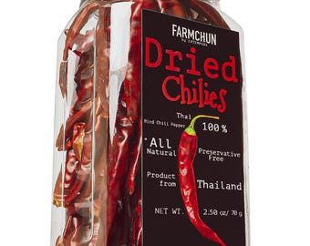 Whole Dried Thai Chili Peppers – All Natural, Preservative Free, Product from Thailand