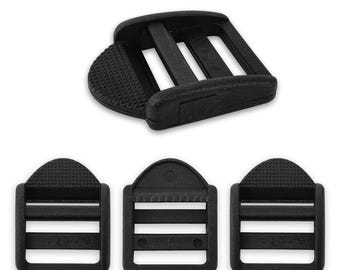4 Pcs Black Plastic Ladder Lock Buckles – 1 1/4 Inch [32mm] Webbing Adjuster Replacement
