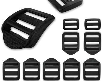 1 Inch - 8pcs Plastic Ladder Lock Buckles and Tri-Glide Sliders, Backpack Repair Hardware
