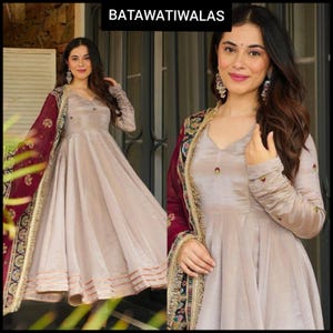Traditional Long Anarkali Dress Indian Wedding Gown Party Wear Heavy Anarkali Dress Weeding Dress with Dupatta Readymade Gown Dress For Her