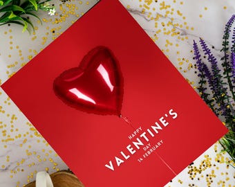 Valentine's Day Instagram Post Template, Red Roses Heart Design, Love Quote Graphics, gift for her, gift for him