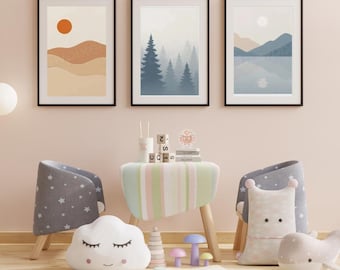 Japandi väggkonst set om 3, Japandi väggkonst, minimalistisk konstuppsättning, japanskt konstverk, japansk inredning minimalistisk 50-talsmodern, väggkonst
