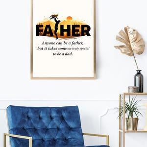 Personligt fars dag-tryck, anpassad pappaväggkonst, utskrivbart efternamn, första fars dag-present, minimalistiskt fototryck bild 1