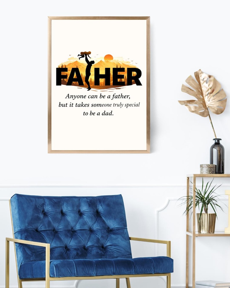 Personligt fars dag-tryck, anpassad pappaväggkonst, utskrivbart efternamn, första fars dag-present, minimalistiskt fototryck bild 1
