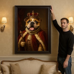 Custom Royal Pet Portrait Renaissance Cat Painting | Regal Dog Art Victorian Costume | Pet Memorial Gift Wall Decor
