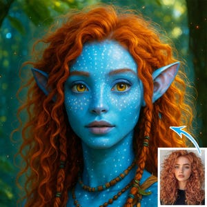 Avatar Style Portrait from Photo, Custom Avatar Style Portrait, Become a Avatar Style  Character, Avatar Style Photo for Her Him Family