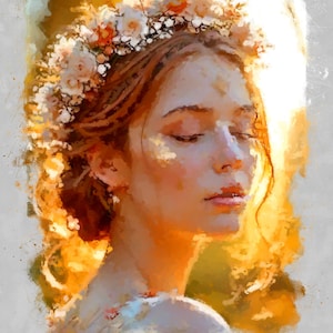 Portrait Painting From Photo | Personalized Custom Digital Painting | Watercolor Painting from Photo, Hand Drawn Grunge Custom Portrait