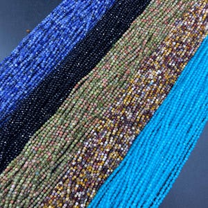 Natural 2MM Round Faceted Beads