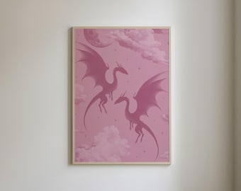 Fantasy Dragons Poster | Castlecore Wall Decor (Digital Download)