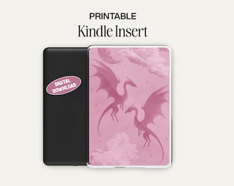 ファンタジードラゴン Kindle インサート | Castlecore E-Reader Decor (デジタルダウンロード)
