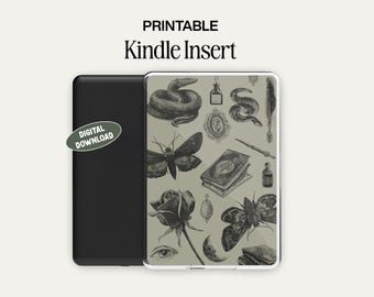 Inserción de Kindle de Dark Academia / Decoración gótica para lector electrónico