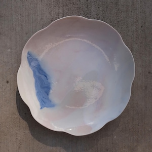 Handmade Porcelain Plate with Embedded Pigments