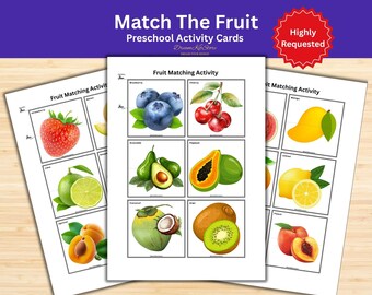 Fruit Matching Game: Montessori Toddler Printable Puzzle (Digital Download)
