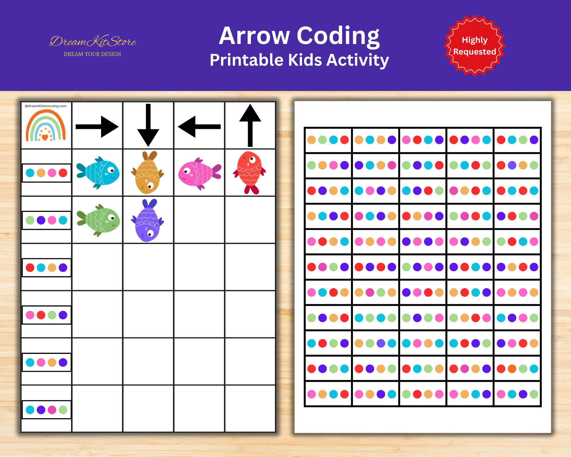 Fish Arrow Color Coding Game for Kids | Preschool Learning & Homeschool ...