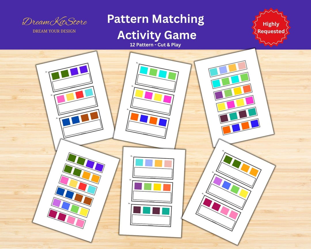 Pattern Matching Activity Set: Preschool Special Education Printable ...