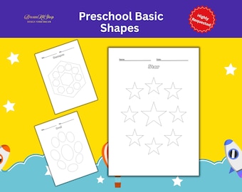 Shape Tracing Worksheets: Preschool & Kindergarten Learning (PDF Downloadable Printables)