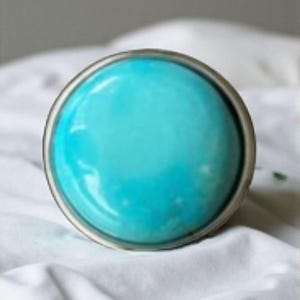 Handcrafted 925 Sterling Silver Turquoise Ring: Minimalist Gemstone Jewelry