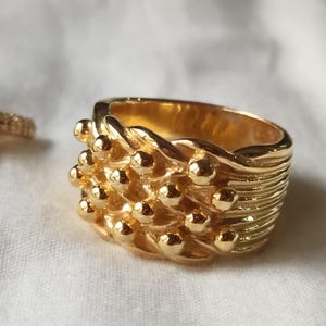Textured Sterling Silver Statement Ring: Chunky Wide Band, Unisex