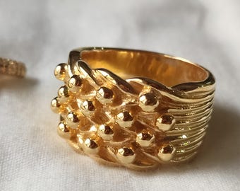 Statementring van sterlingzilver met textuur: dikke brede band, uniseks