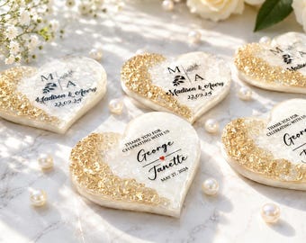 Personalized Boho Heart Wedding Magnet Favor