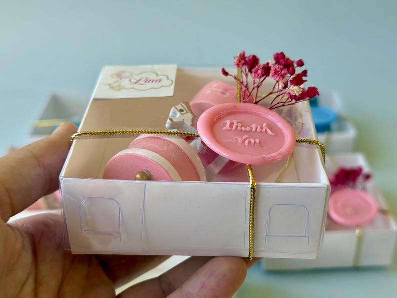 Personalized Carousel Baby Shower Favor Box, Baptism Favor, Christening Gift, Baby Girl Favor, Baby Boy Favor image 11