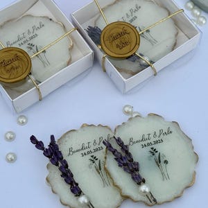 Personalized Lavender UV Print Epoxy Magnet Wedding Guest Gift