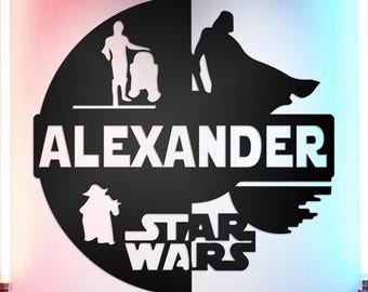 Personalized Name Wall Art, Custom Galactic Decor for Kids Room, Darth Vader Gifts, Birthday Gifts for Kids, Modern Metal Game Room Decor