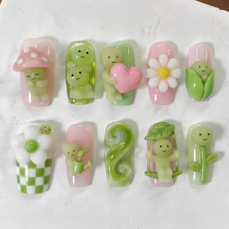 Custom Nails 3d Character - Etsy