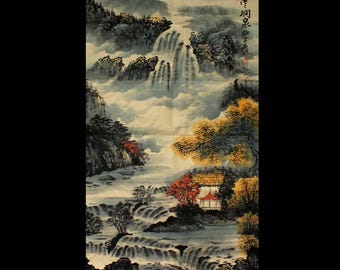 Old Chinese Hand Painted Calligraphy Scroll Zhang Daqian Marked