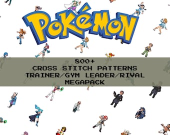 Más de 800 patrones / ¡Megapack de Entrenadores Pokémon! / Punto de cruz / Descargas digitales