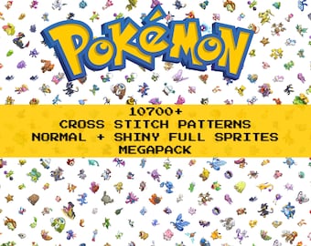 Más de 10 700 patrones / ¡Megapack de Pokémon Normal y Shiny! / Punto de cruz / Descargas digitales