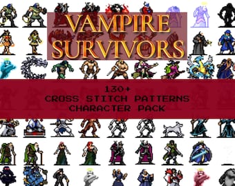 Más de 130 patrones / Vampiros supervivientes / Punto de cruz / Descargas digitales