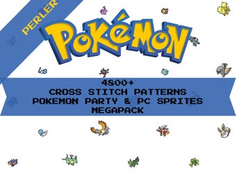 Más de 4800 patrones / Megapack de sprites para fiestas y PC de Pokémon / Perler / Descargas digitales