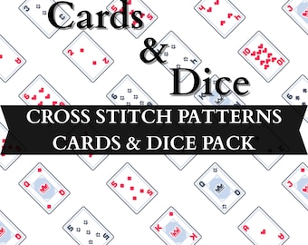 Patrones de punto de cruz / Paquete de cartas y dados / Descargas digitales
