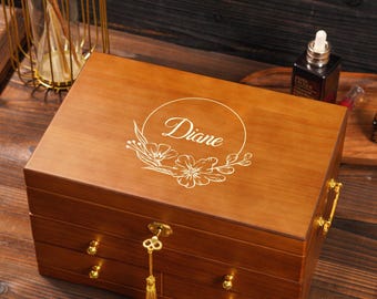 Caja de reloj y joyero de madera personalizados/Estuches para relojes para hombres/Regalo para hombres/Estuche de almacenamiento de relojes personalizado/Regalos de aniversario