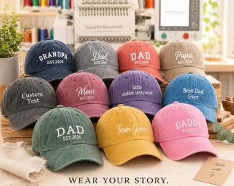 Gorra personalizada para papá, gorra bordada a medida, regalo para papá, abuelo, papá, regalo para el Día del Padre, regalo para el Día de la Madre, gorra con texto personalizado